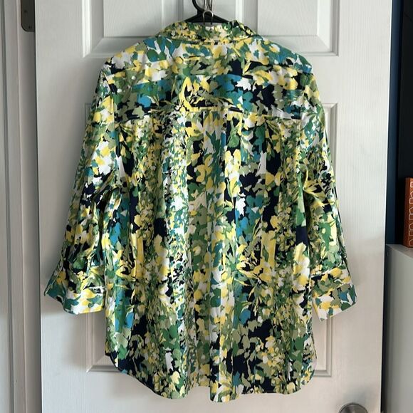 Chico’s No Iron Stretch Floral 3/4 Sleeve Tunic Size 16 - Picture 7 of 7